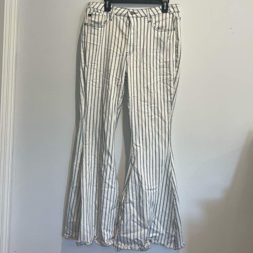 Blue striped bell bottoms